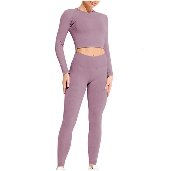 Teissuly Color Long Thread Quick Drying Tight Fitness Yoga Suit Fitness Set