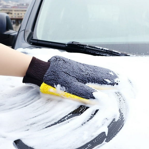 Teissuly Coral Fleece Dusting Gloves Cleaning Gloves Flexible No Shedding Cleaning Glove Wipes For Car