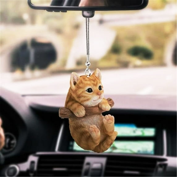 Teissuly Cute Cat Car Pendant Flying Hanging Ornament Car Rearview Mirror Charms Decoration for Car Decor Accessories