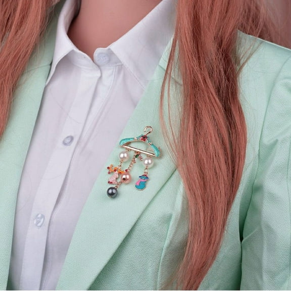 Teissuly Cute Christmas Snowman Pearl Pendant Hanger Brooch Pin Pin Badge