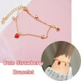 thumbnail image 1 of Teissuly Cute Girl Strawberry Bracelet Sweet Heart Zircon Small Best Friend Bracelet, 1 of 4