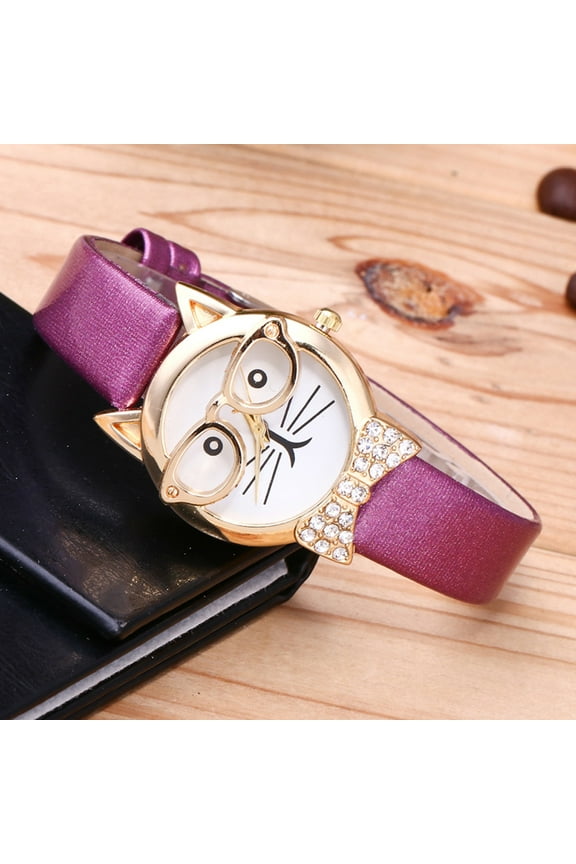 Cute Glasses Women Analog Quartz Dial Wrist Watch