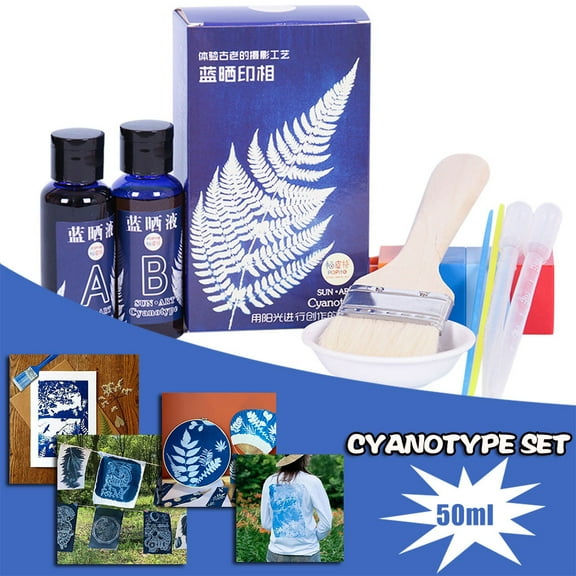 Teissuly Cyanotype Set reates a blueprint or pictures with Cyanotype Kit 100ml