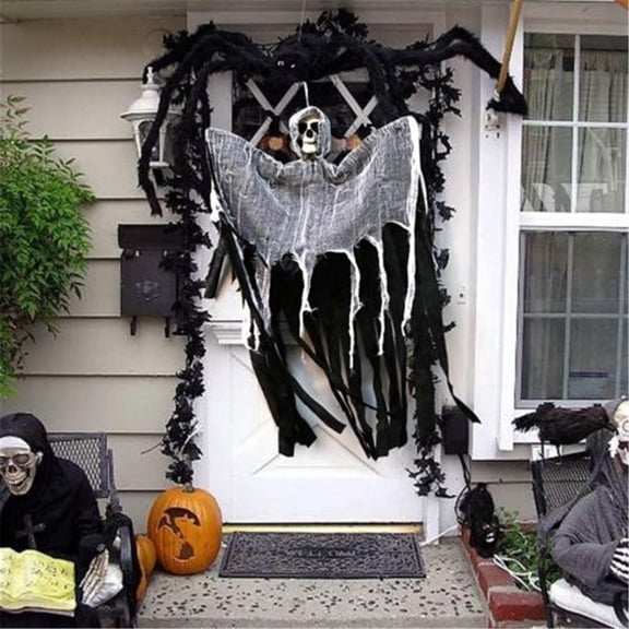 Teissuly DIY Creepy Halloween Skeleton Hanging Ghost Terror Death Props Party Door Decor