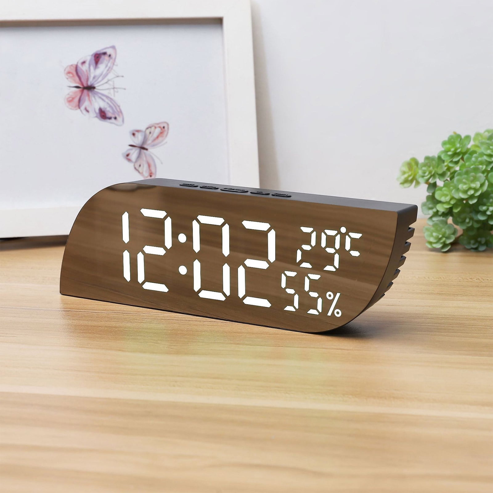 Teissuly Digital Electronic Clock Temperature And Humidity Display LED ...