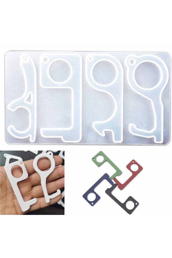 Door Opener Hand Free Key Tool Silicone for DIY Touchless Keychain