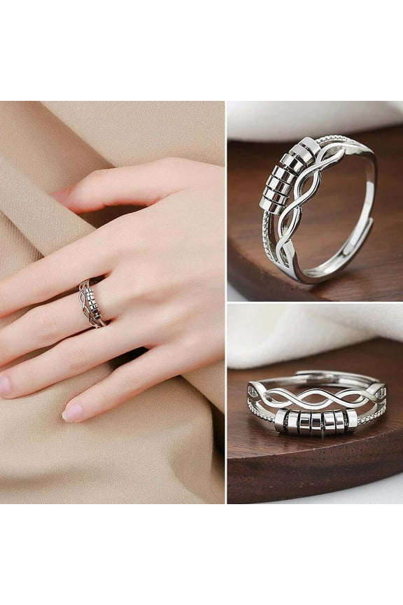 Drive Away Your Anxiety Fidget Ring Fashion Ring Polka Dot Beaded Ring Open Couple Ring Decompression Ring