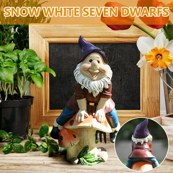 Teissuly Dwarf Ornaments Resin Decoration Outdoor Garden Sculpture