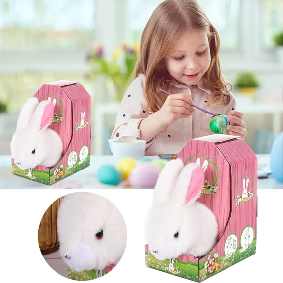Teissuly Electronic Pet Plush Rabbit Toys For Walking, Jumping, Pinching Ears, Nose And Children's Voice