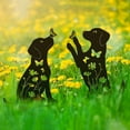 Teissuly Elegant Iron Art Garden Decor. Luminous Hollow Dog Grass Stake