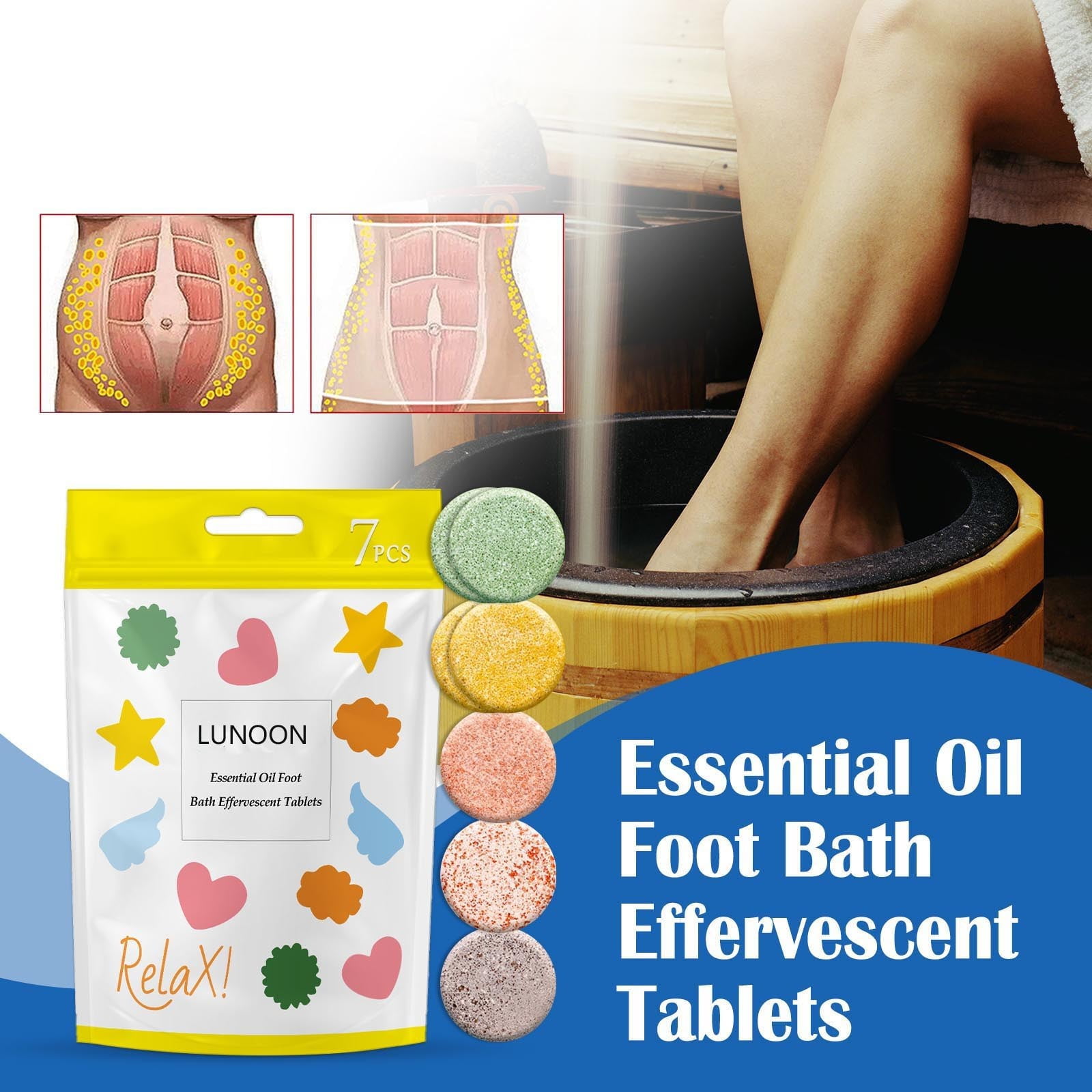 Teissuly Essential Oil Foot Bath Effervescent Tablets Foot Powder