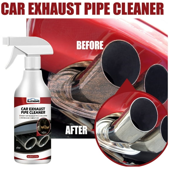 Teissuly Exhaust Cleaner and Polish,60ml Car Exhaust Pipe Rust Remover Spray Exhaust Pipe Rust Cleaner Multi-Purpose Anti-Rust Spray Maintenance