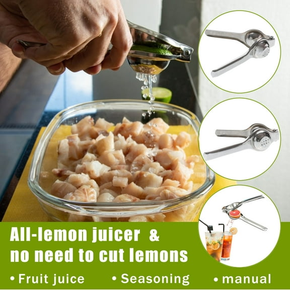 Teissuly Extra Large Lemon Squeezer Stainless Steel - Easy Squeeze Heavy Duty Lemon Juicer Hand Press - Ergonomic Citrus Squeezer & Fruit Juicer for Small Oranges, Lemons, & Limes