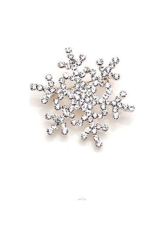 Fashion Brooch Pin Crystal Rhinestone Large Snowflake Winter snow Theme