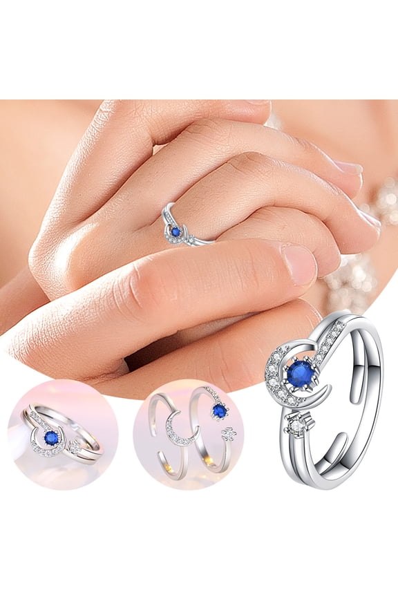 Fashion Cool And Mysterious 2 IN 1 Cubic-Zirconia Outer Band Spins Wonderful Gift