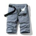 thumbnail image 1 of Teissuly Fashion Men's Pocket Zipper Buttons Solid Leisure Time Tooling Short Pants, 1 of 4