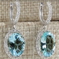 thumbnail image 1 of Teissuly Fashion Women Aquamarine Bridal Ear Hoop Dangle Earring, 1 of 3
