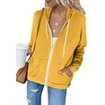 thumbnail image 1 of Teissuly Fashion Women Casual Hooded Slim Zipper Fleece Sweater Coat, 1 of 5