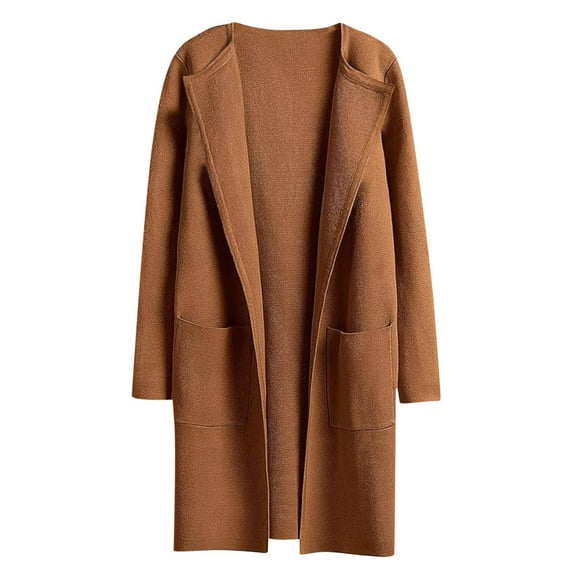 Teissuly Fashion Women Casual Pockets Printed Long Sleeve Tops Jacket Plaid Coat