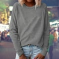thumbnail image 1 of Teissuly Fashion Women Casual Solid Long Sleeve Pullover Plush Sweatshirt Tops, 1 of 5