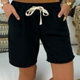 thumbnail image 1 of Teissuly Fashion Women Summer Pocket Solid Casual Elastic High Waist Workout Shorts, 1 of 6