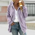 thumbnail image 1 of Teissuly Fashion Women's Zipper V-Neck Pullover Tops Long Sleeve Hooded Blouse Sweatshirt, 1 of 9
