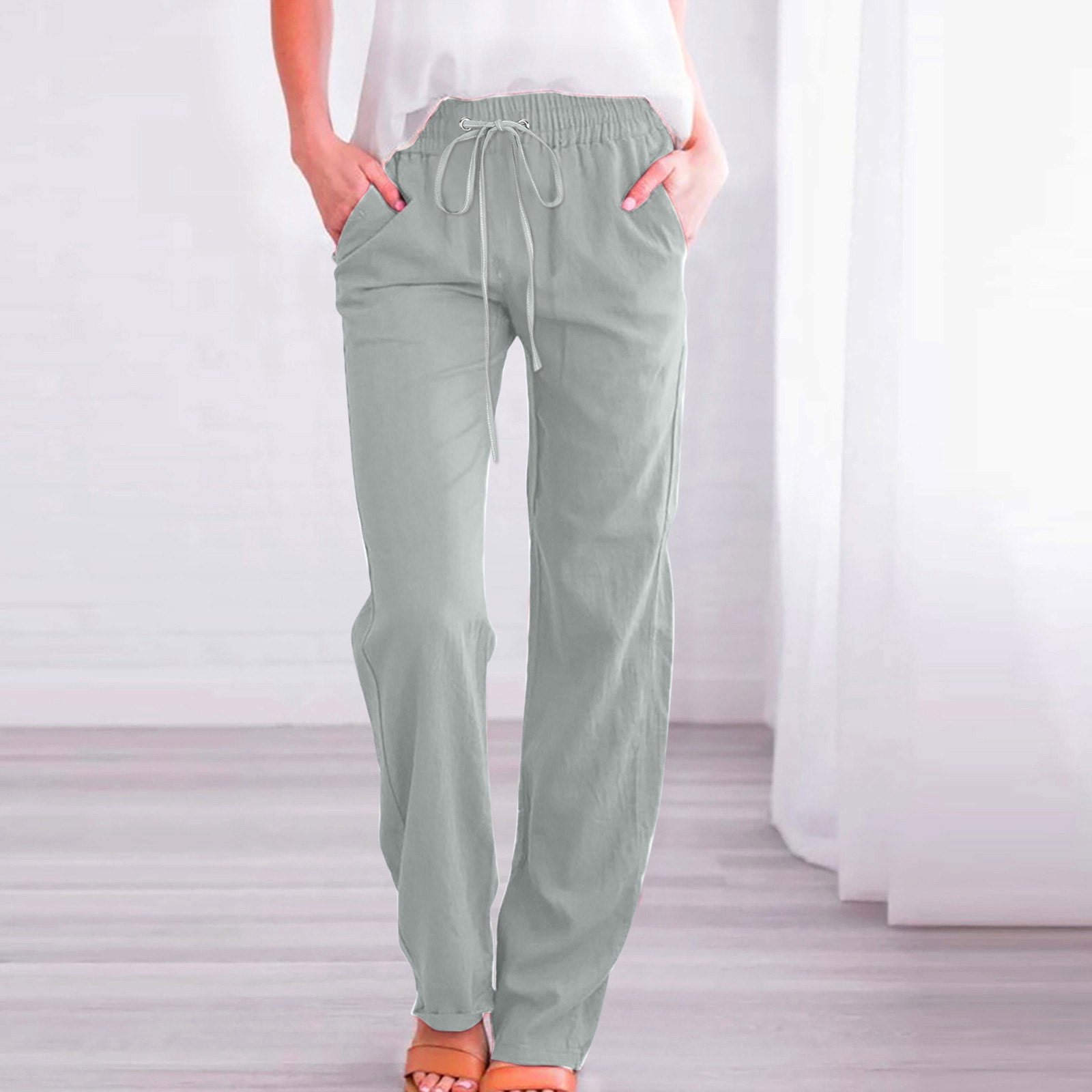 Casual Loose Straight Pants For Women, Wide-leg Straight Trousers For Home And Daily Wear main image 0