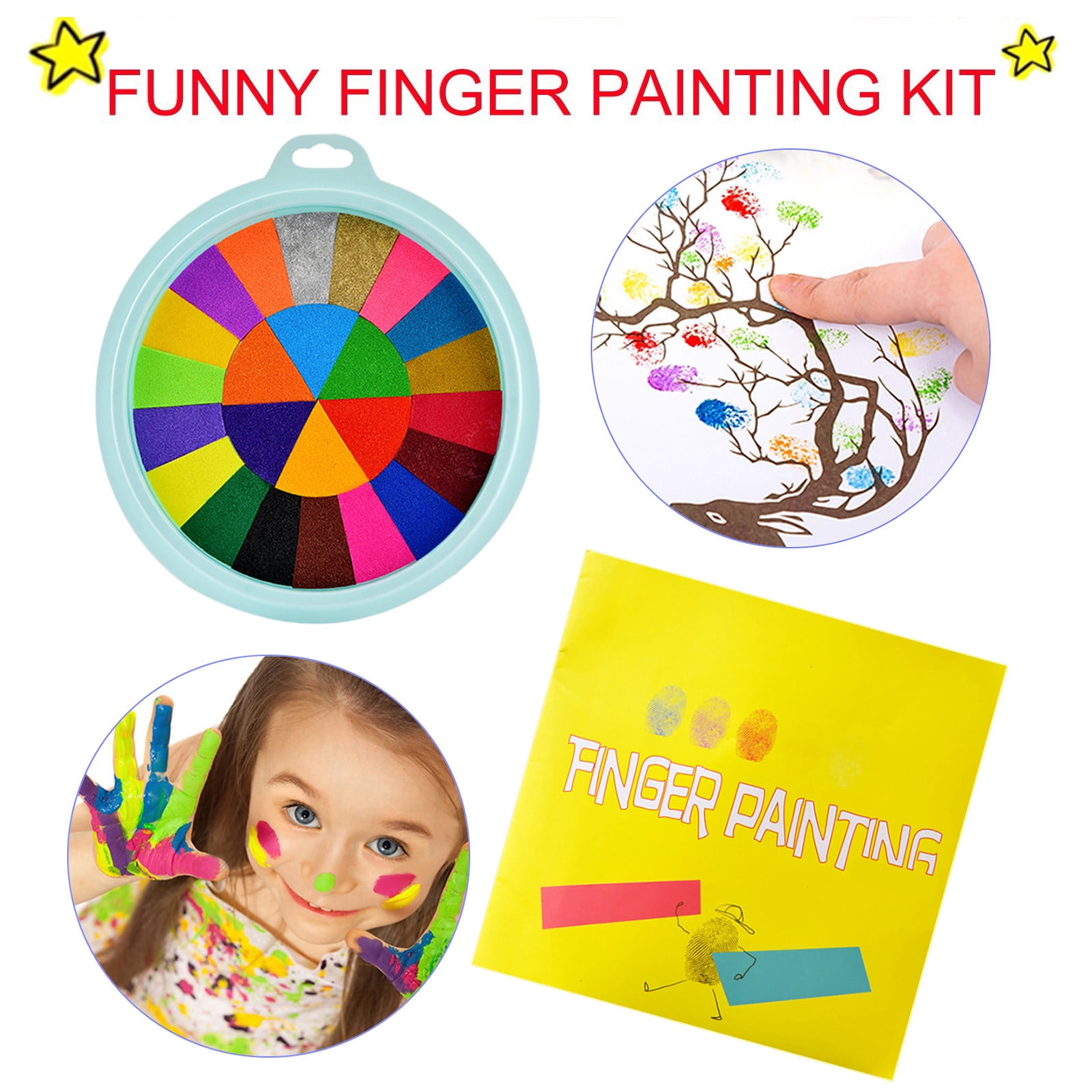 Teissuly Funny Finger Painting Kit Finger Drawing Toys Finger Paints ...