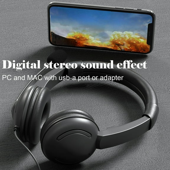 Teissuly Gaming Headset USB Wired Over Headphones Stereo Mic For One/PS4 PC