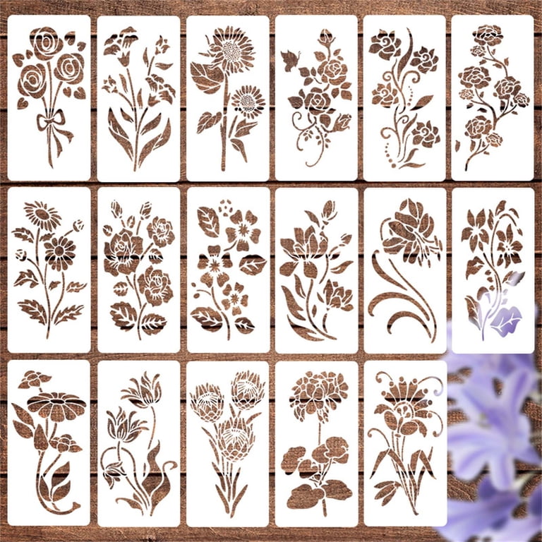 Stencils For Painting AUDeals Garden Fence Large Flower Stencils DIY