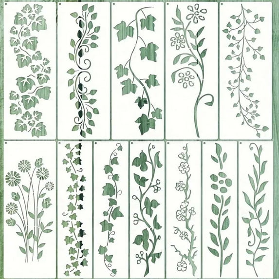 Teissuly Garden Fence Large Flower Stencils-DIY Decoration 2024 New Reusable Floral Stencil For Painting On Wooden Wall Hedge Patterns