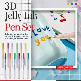 3D Glossy Jelly Ink Pen Set Colorful DIY Fluorescent Graffiti Gel Pen Gift  For Kids New 
