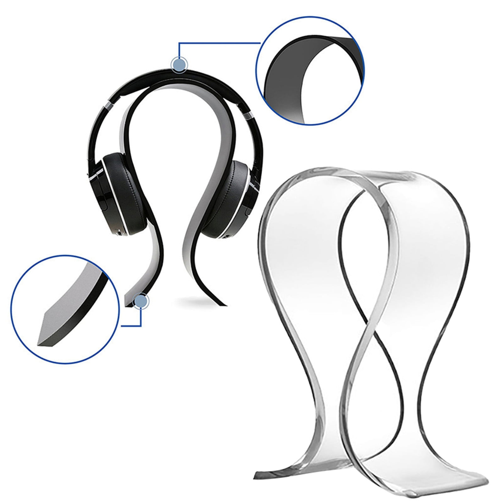 Teissuly Headphone Display Stand, Acrylic Headphone Stand, Head-Mounted ...