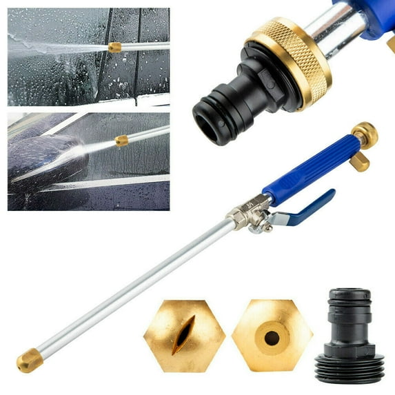 Teissuly High Pressure Power Washer Wand, Watering Sprayer Cleaning Tool, Hydro Jet Water Hose Nozzle, Wand Lance for Gutter Patio Car Pet Window blue