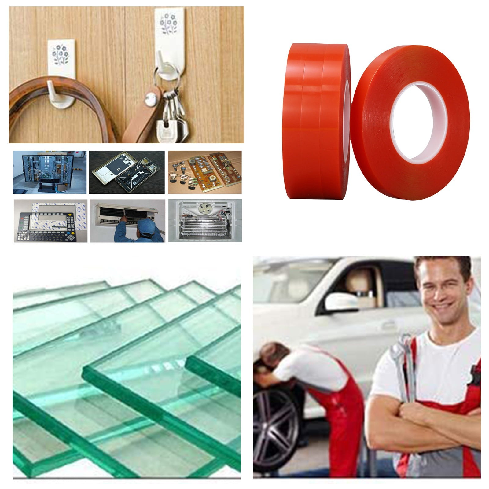 Teissuly High Temp Tape, Double Sided Silicone Adhesive Tape, Double Sided Polyimide Tape for 3D