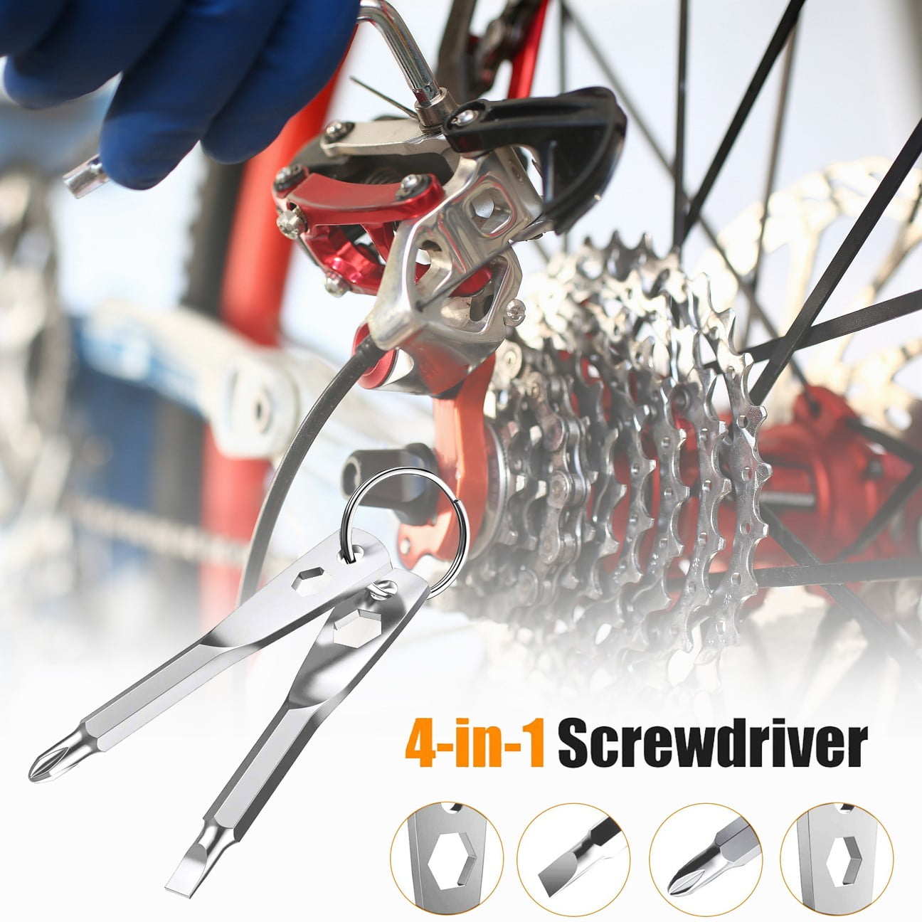 Teissuly 4in1 Keychain Screwdriver Tool, Christmas Gifts for Men