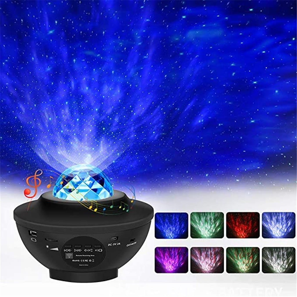 Teissuly LED Colorful Projector Blueteeth USB Voice Control Music ...