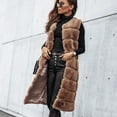 thumbnail image 1 of Teissuly Ladies Fashion Long Color Warm Round Neck Furs Vest Jacket, 1 of 9