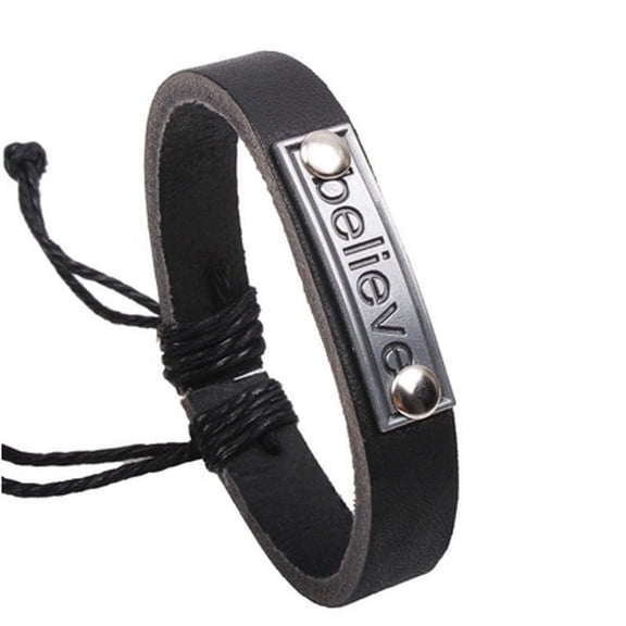 Teissuly Letter Leather Mens Bracelet & Bangles Jewelry