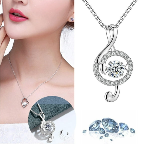 Teissuly Luxury Glitter Smart Music Note Necklace Necklace Valentine's Day Gift