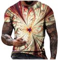 thumbnail image 1 of Teissuly Men Casual Fashion Round Neck Pullover Print T-Shirt Short Sleeve Tops, 1 of 4