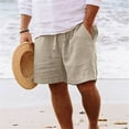 thumbnail image 1 of Teissuly Men Casual Solid Pocket Elastic Waist Straight Half Shorts Pants Sport Pants, 1 of 6