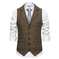 thumbnail image 1 of Teissuly Men Solid Fashion Have Pockets Button Turn-down Collar Tanks Tops Blouse, 1 of 9