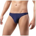 thumbnail image 1 of Teissuly Men's Bikini Briefs Half Hip Low Waist Color Striped Panties, 1 of 8