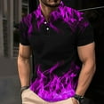 thumbnail image 1 of Teissuly Men's Casual Gradient Short Sleeved Lapel Button Up T-shirt Top, 1 of 5