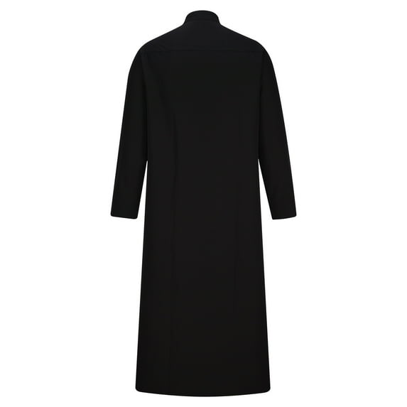 Teissuly Men's Casual Solid Ethnic Style Button Muslim Robe Long Sleeved Standing Neck Tops