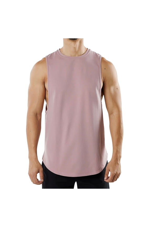 Men's Fashion Summer Solid Color Casual Fitness Sport Permeability Tank Top