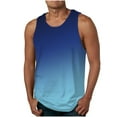 thumbnail image 1 of Teissuly Men's Gradient Color Printed Vests Casual Sleeveless Round Neck T-shirt Tank Tops, 1 of 4