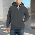 thumbnail image 1 of Teissuly Men's Half Zipper Pullover Long-sleeved Top Hooded Sweatshirts Long Sleeve Stand-up Collar Blouse & Shirt, 1 of 6