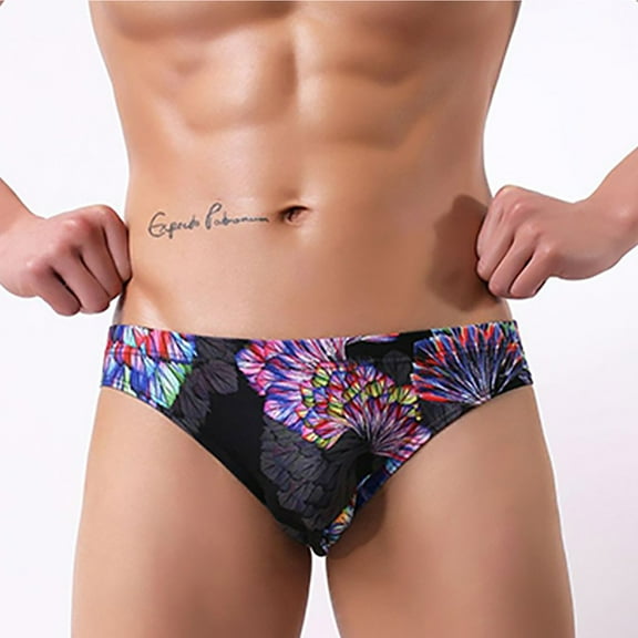 Teissuly Men's Printed Underwear Sexy Low Waisted Pants